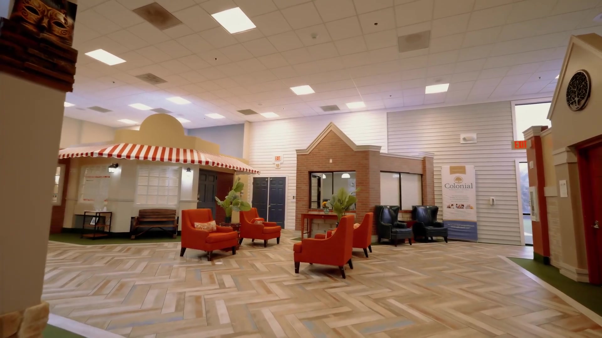 Spacious lobby with comfortable seating areas — Colonial Gardens Residences Lauderhill FL